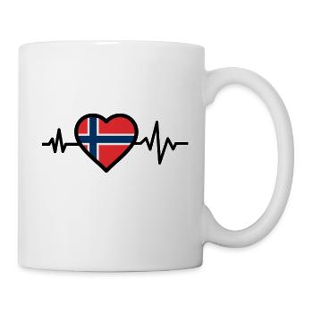 Norvège - Pouls - Coeur - Mug blanc - blanc - Droite