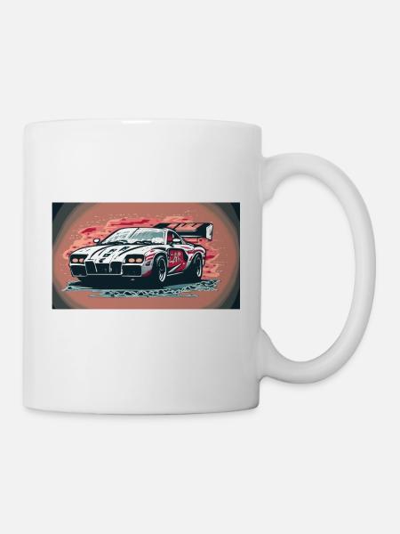 Voiture de course blanche (Collection de voitures de course) - Mug blanc - blanc