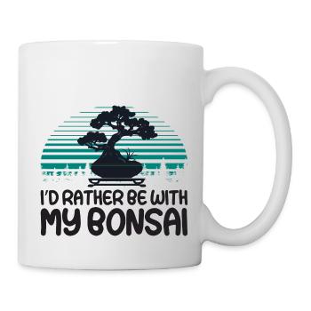 I ́d rather be with my Bonsai - Mug - white - Right