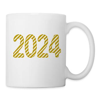 2024. FROHES NEUES JAHR. SILVESTER. NEUJAHR - Tasse - Weiß - Rechts