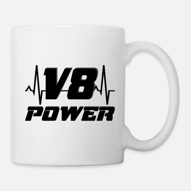 Puissance V8 - Mug blanc - blanc