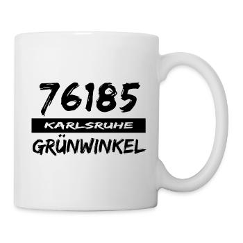 76185 Karlsruhe Grünwinkel - Tasse - Weiß - Rechts