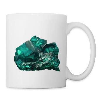 Fluorit grün Flussspat Mineral Kristall - Tasse - Weiß - Rechts