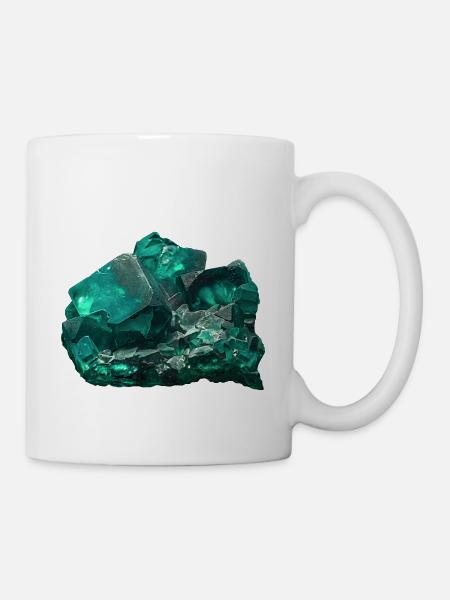 Fluorite Green Fluorspar Mineral Crystal - Mug - white