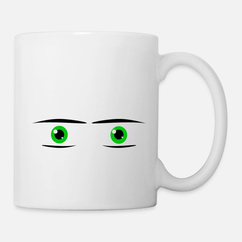 Paire d’yeux verts - Mug blanc - blanc