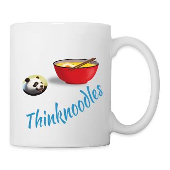 Denken Sie an Nudeln, lustiges Design - Tasse - Weiß - Rechts