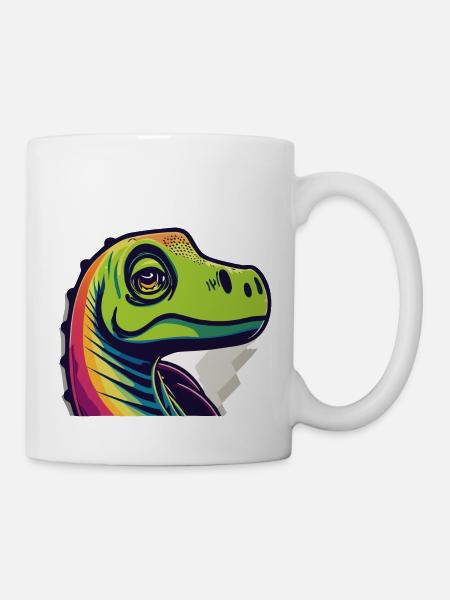 Regenbogen Echse - Tasse - Weiß