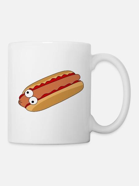 Verrückter Hotdog - Tasse - Weiß
