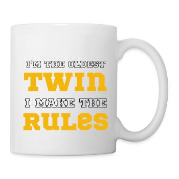 Je suis le jumeau le plus âgé Je rends les règles drôle de famille - Mug blanc - blanc - Droite