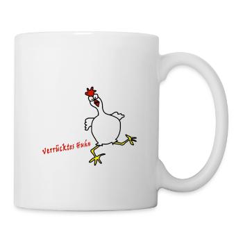 Verrücktes Huhn - Tasse - Weiß - Rechts
