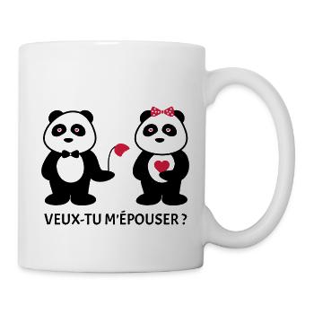 Veux-tu m'épouser ? Cadeau demande en mariage - Mug blanc - blanc - Droite