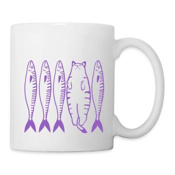 Le chat violet - Mug blanc - blanc - Droite