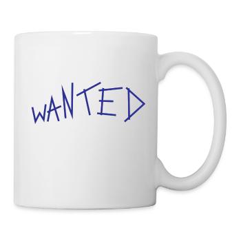 Wanted grunge Schriftzug - Tasse - Weiß - Rechts