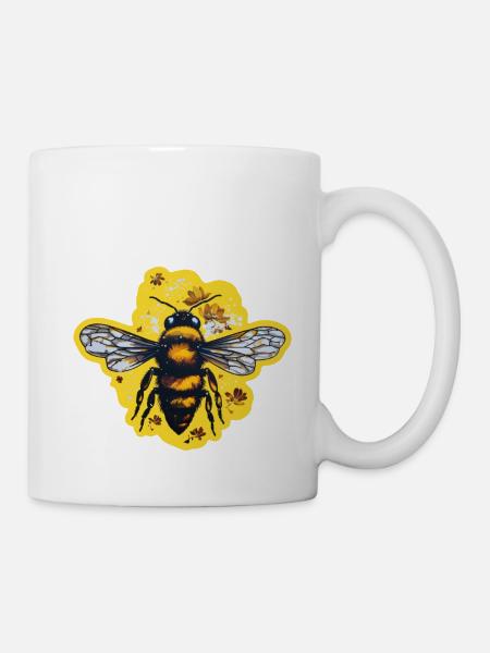 Honigbiene im Sommer - Tasse - Weiß
