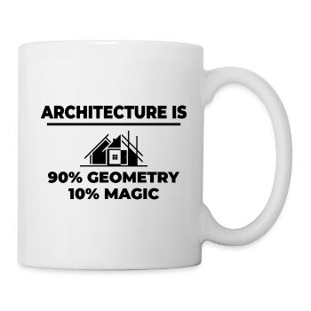 Architecture Funny🏰 : 90% Geometry, 10% Magic - Mug - white - Right
