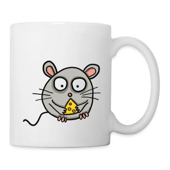 Mouse with cheese - Mug - white - Right