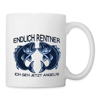 Enfin des retraités ! Dicton de pêche - Mug blanc - blanc - Droite