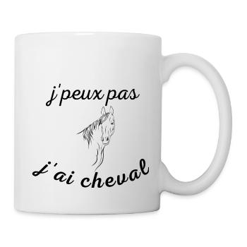 j'peux pas j'ai cheval - Mug blanc - blanc - Droite
