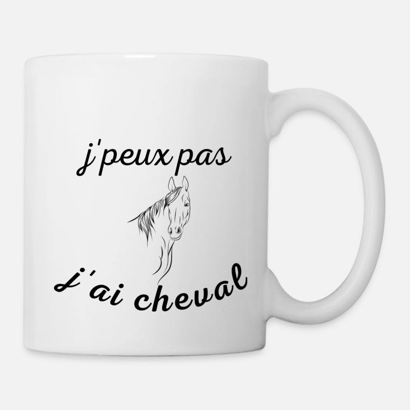j'peux pas j'ai cheval - Mug blanc - blanc