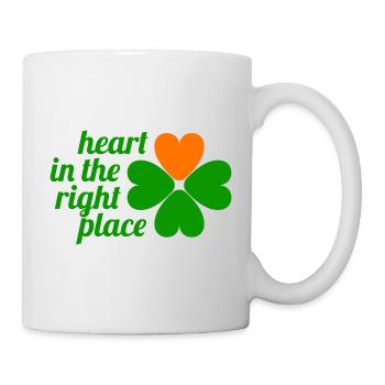 Saint Patrick, le cœur à la bonne place - Mug blanc - blanc - Droite