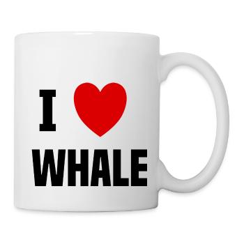 Ich liebe Wal - Tasse - Weiß - Rechts