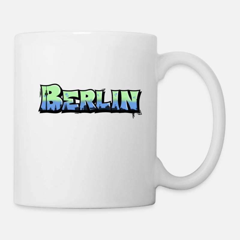 Graffiti-Schriftzug "Berlin" - Tasse - Weiß