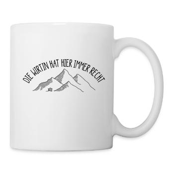 Die Wirtin hat hier immer Recht - Tasse - Weiß - Rechts