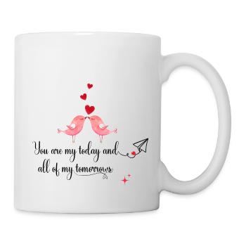 Lovebirds Embrace - 'Today & Tomorrows' Romantic - Mug - white - Right