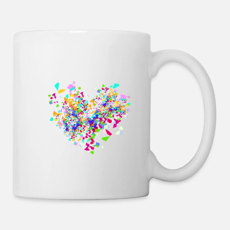 Confettis, Coeur, Carnaval, Coeur De Confettis - Mug blanc - blanc