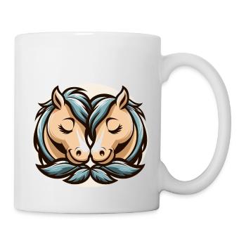 Deux chevaux amoureux - Mug blanc - blanc - Droite