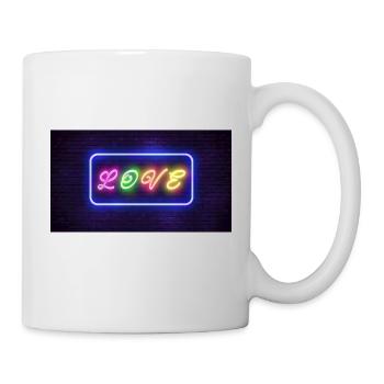 Love in Neonschrift - Tasse - Weiß - Rechts