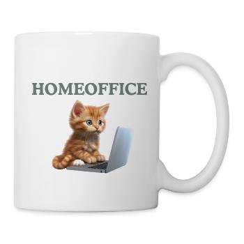 Katze Homeoffice Arbeit - Tasse - Weiß - Rechts
