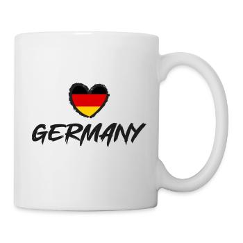 I Love Germany Deutschlandflagge Herz - Tasse - Weiß - Rechts