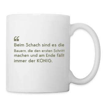 Funny sayings farmer vs. King - Mug - white - Right