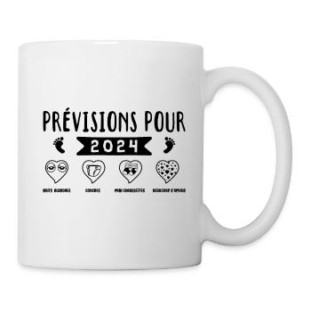 Prévisions pour 2024,future mama,futur papa,péres - Mug blanc - blanc - Droite