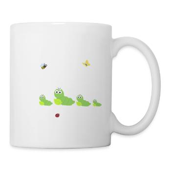 Famille de chenilles, chenilles, chenilles, nature - Mug blanc - blanc - Droite