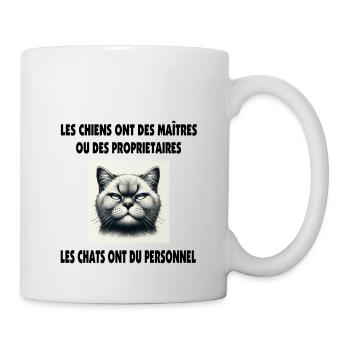 Les chats ont du personnel à leur service (nous !) - Mug blanc - blanc - Droite