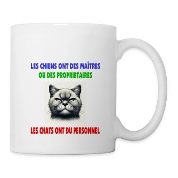 Monsieur le Chat a du personnel - Mug blanc - blanc - Droite