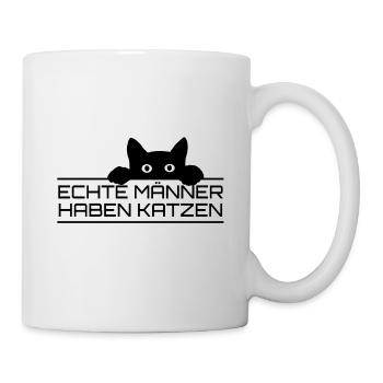 Echte Männer Katzen - Tasse - Weiß - Rechts