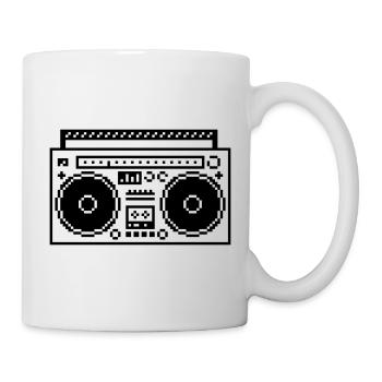 8bit Pixel Boombox - Tasse - Weiß - Rechts