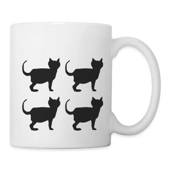 Chats noirs 4 plis - Mug blanc - blanc - Droite