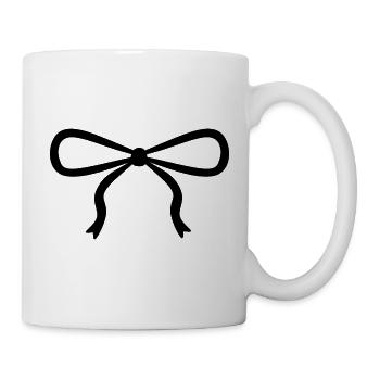 Schwarze Schleife - Tasse - Weiß - Rechts