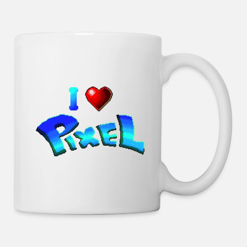 Ich liebe Pixel - Tasse - Weiß