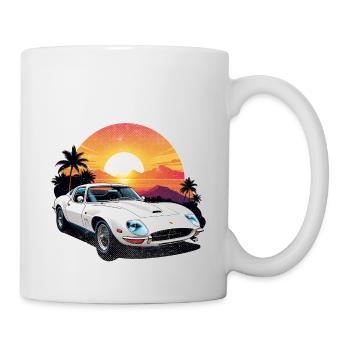Oldtimer Sonnenuntergang - Tasse - Weiß - Rechts