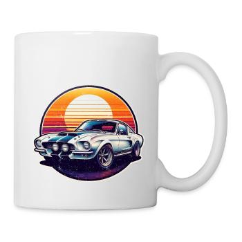 Oldtimer Sonnenuntergang - Tasse - Weiß - Rechts