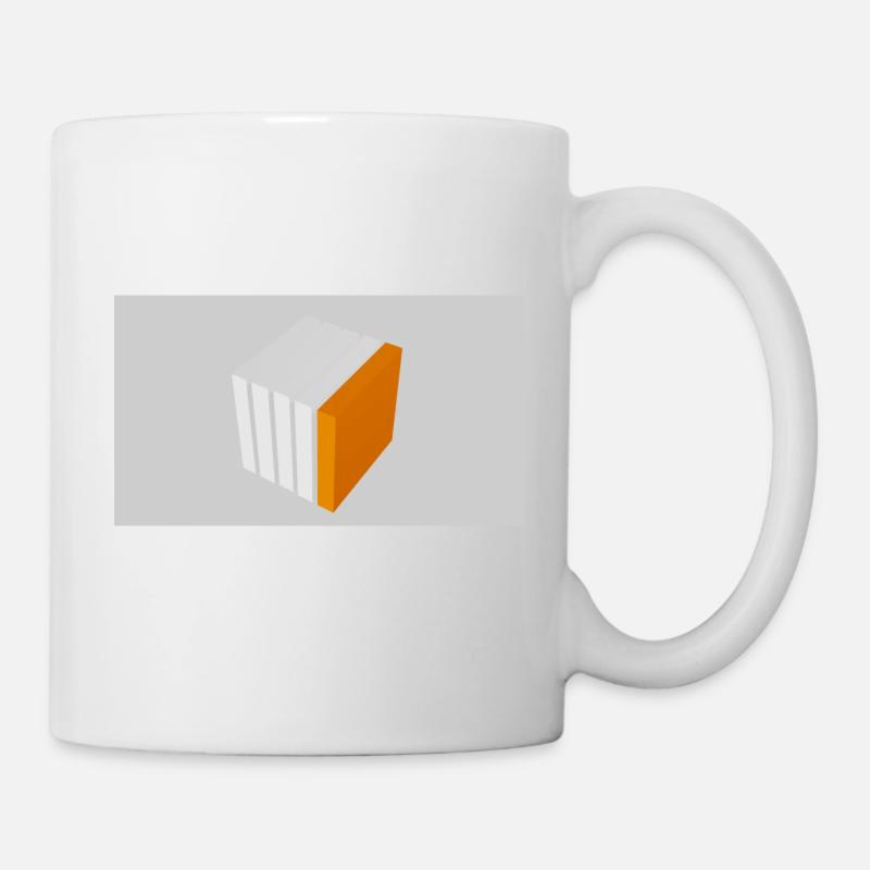 Spaltwürfel orange - Tasse - Weiß