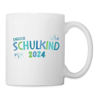 School Enrollment Boy Gift in Blue and Green - Mug - white - Right