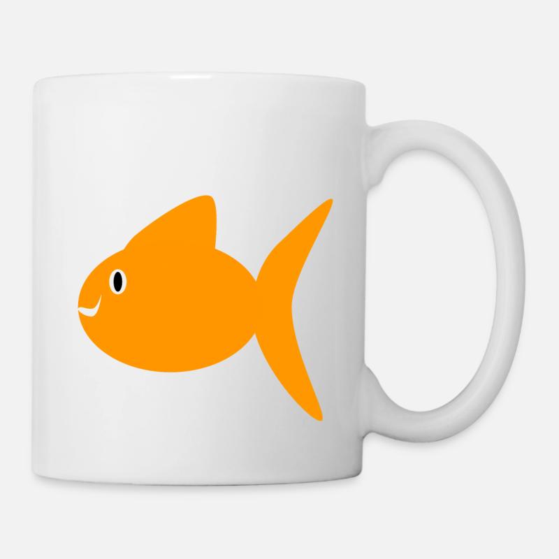 poisson rouge orange - Mug blanc - blanc