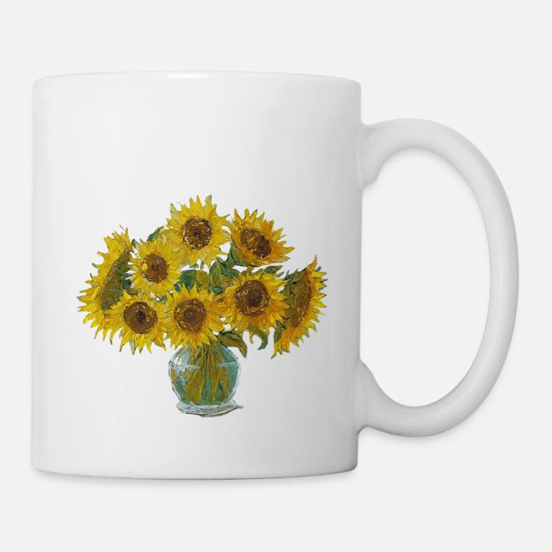 Sonnenblumen im Stil von Vincent van Gogh - Tasse - Weiß