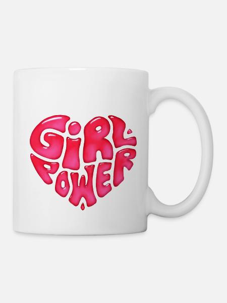 Conception de texte girl power en forme de cœur - Mug blanc - blanc